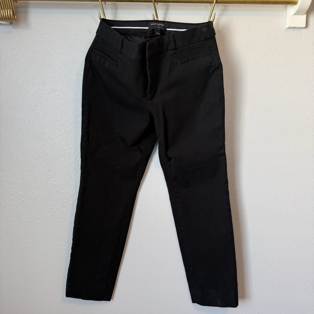 Banana Republic Factory Sloan Slim High-Rise Ankle Pant Black Size 8 Petite